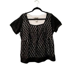 Woman's Black and White Lace Top